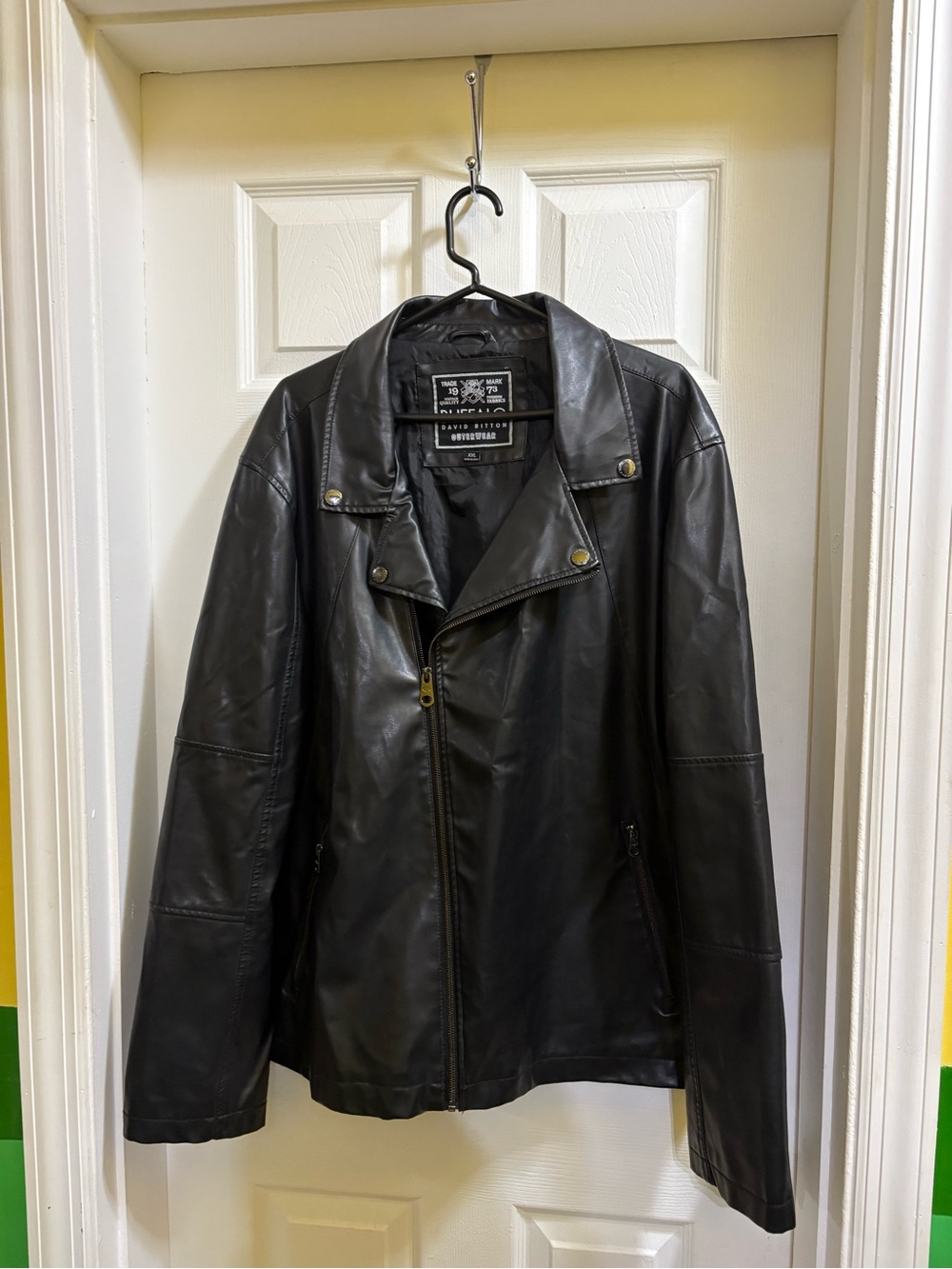 Buffalo faux Black Leather Biker Jacket - Men